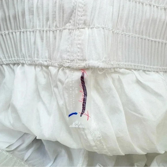 New Free People End Zone Track Pants Wide Leg Nyon Cargo FP Movement White Small - Picture 8 of 13